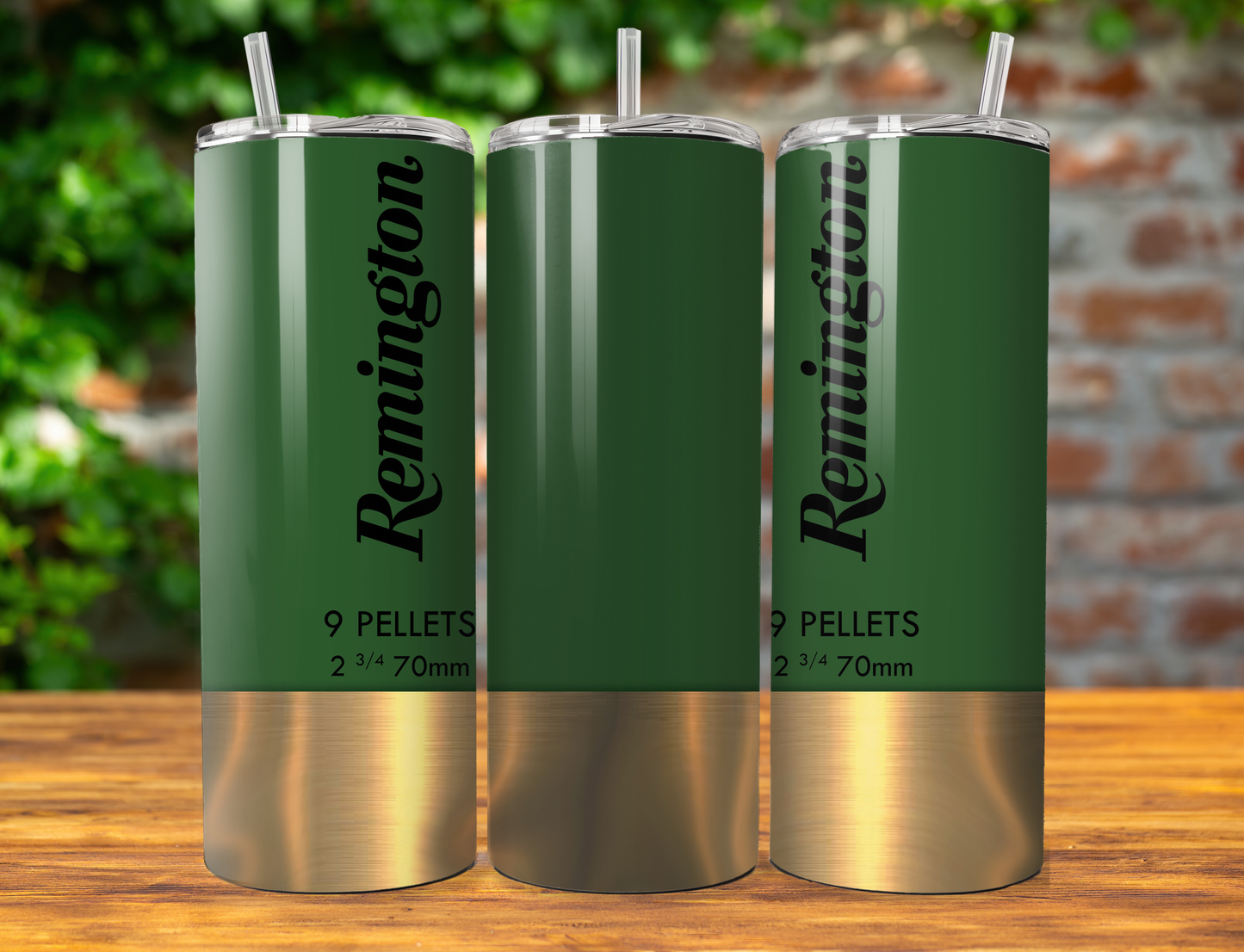 Green Remington Shotgun Shell Skinny Tumbler Design for 20oz Tumbler