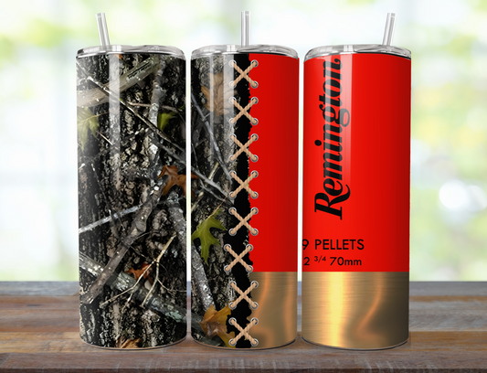 Red Remington Camo Shotgun Shell 20oz Skinny Tumbler