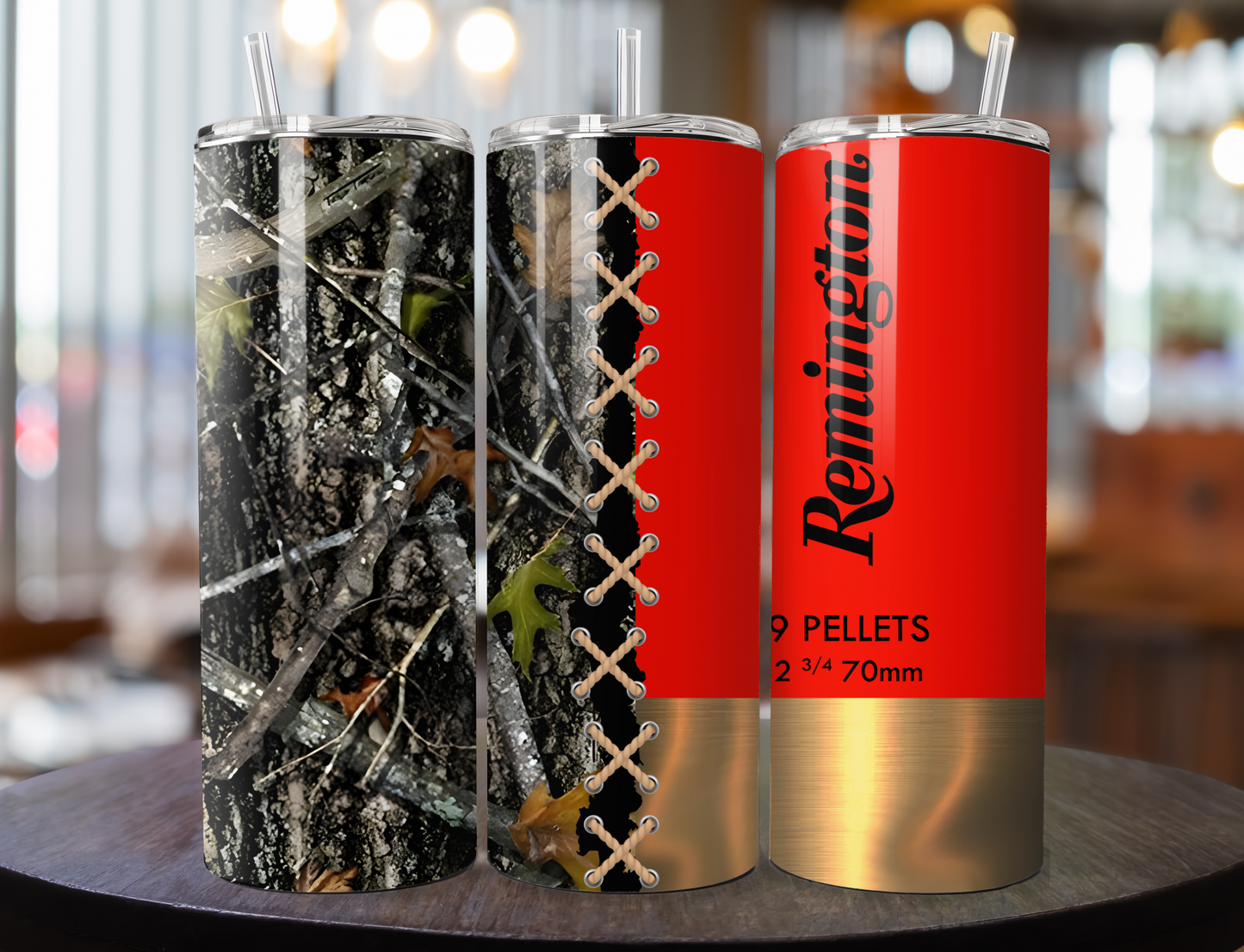 Red Remington Camo Shotgun Shell 20oz Skinny Tumbler