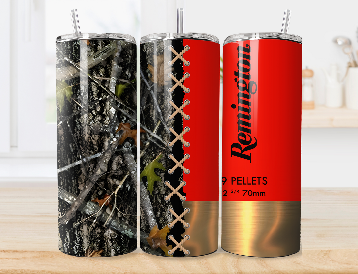 Red Remington Camo Shotgun Shell 20oz Skinny Tumbler