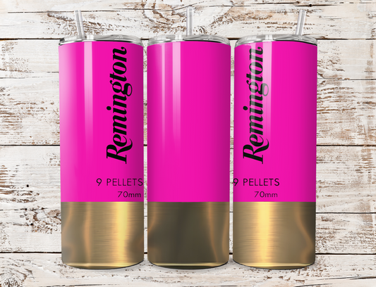 Pink Remington Shotgun Shell Skinny Tumbler Design for 20oz Tumbler