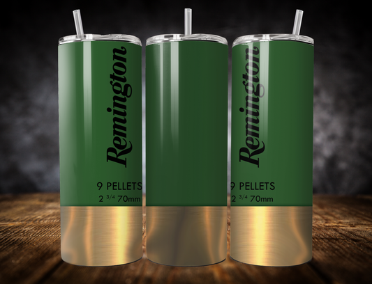 Green Remington Shotgun Shell Skinny Tumbler Design for 20oz Tumbler