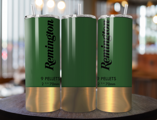 Green Remington Shotgun Shell Skinny Tumbler Design for 20oz Tumbler