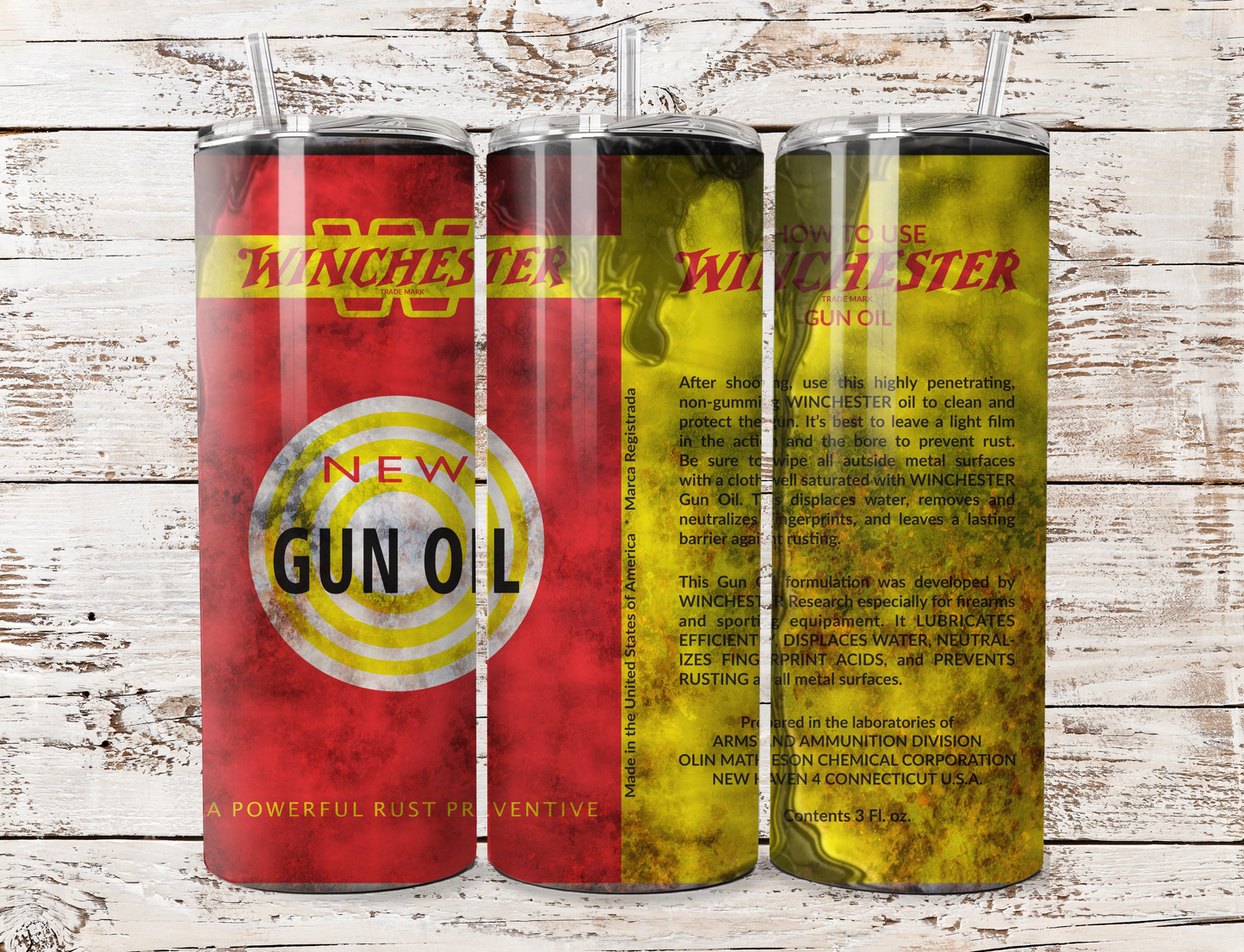 Gun Oil Oily Dirty Tumbler Design for 20oz Skinny Tumbler