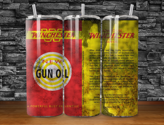 Gun Oil Oily Dirty Tumbler Design for 20oz Skinny Tumbler